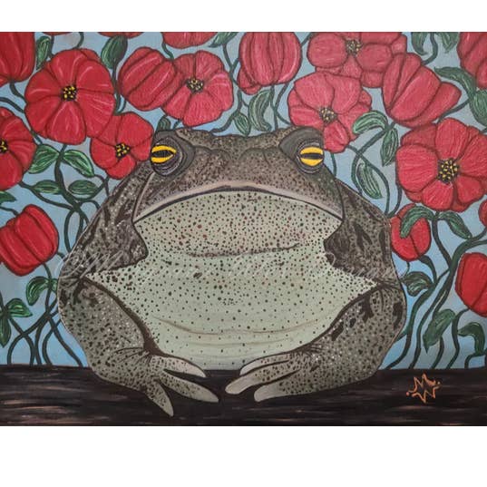 Toad & Poppies 2 Art Print for wholesale by Margeaux Wex Designs
