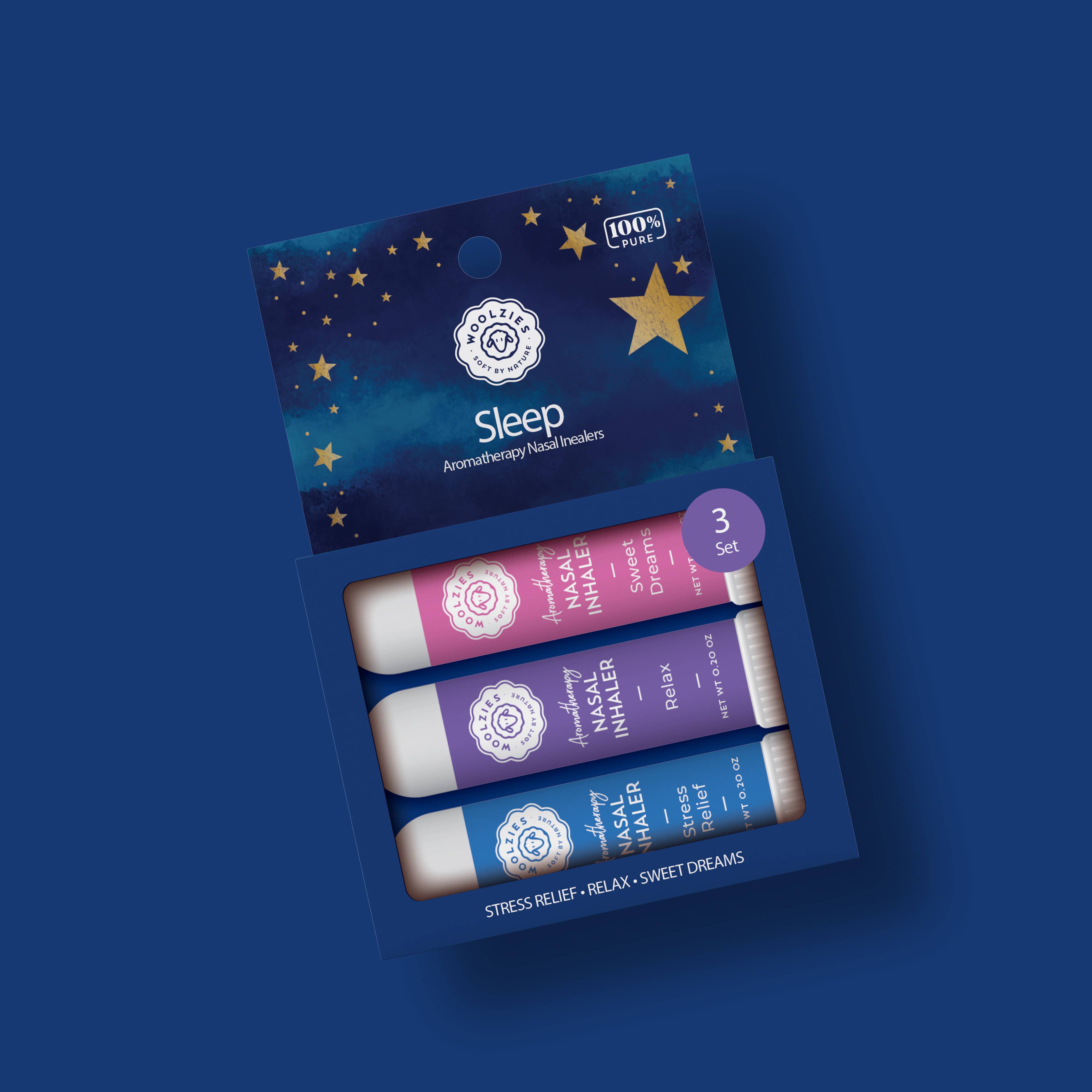 Woolzies - Wholesale Aromatherapy Inhaler - Sleep Aromatherapy Nasal Inhalers Collection Set of 3