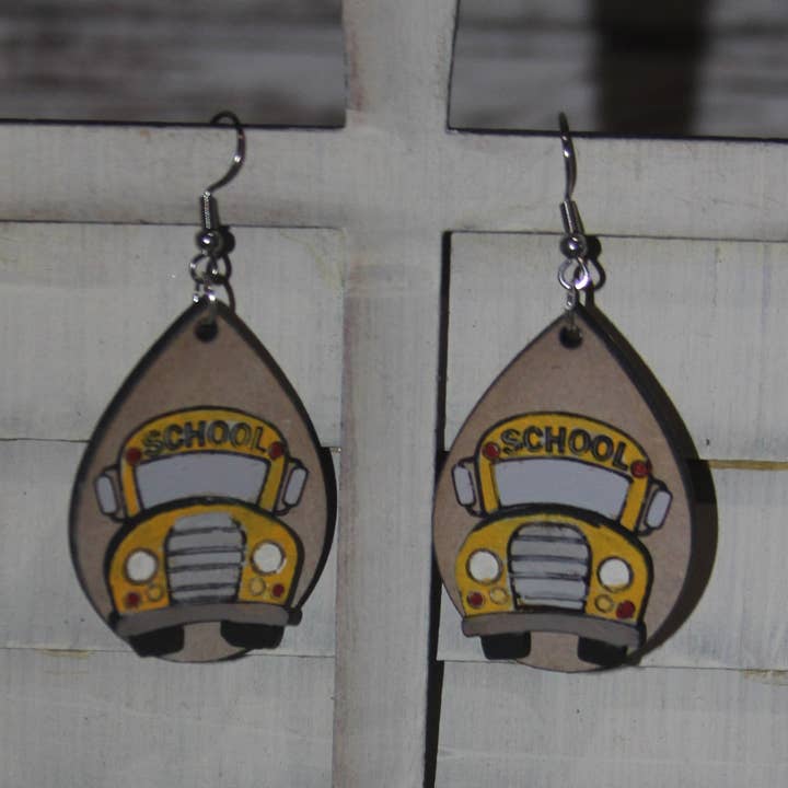 Hermosos pendientes colgantes para el regreso a la escuela o al autobús escolar para venta al por mayor de NYOG Side Hustle