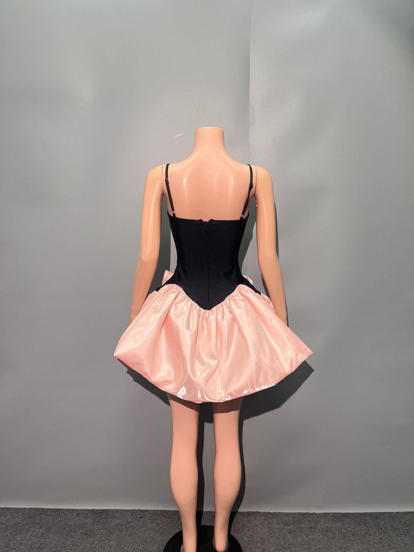 Black DR562 Glamorous Deep V Sling Tutu Dress for Banquet Elegance for wholesale on Faire4