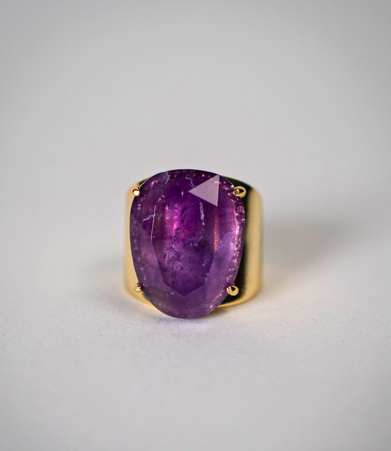 PHOEBE´S - Wholesale Cocktail/Statement Ring - Adjustable Natural Stone Ring – Amethyst, Rose Quartz, Moonstone, or Labradorite | Gold-Plated Jewelry8