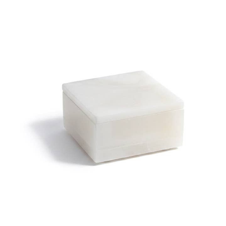 BIDKhome - Wholesale Decorative Tabletop Object - Sm. Alabaster Square Box8