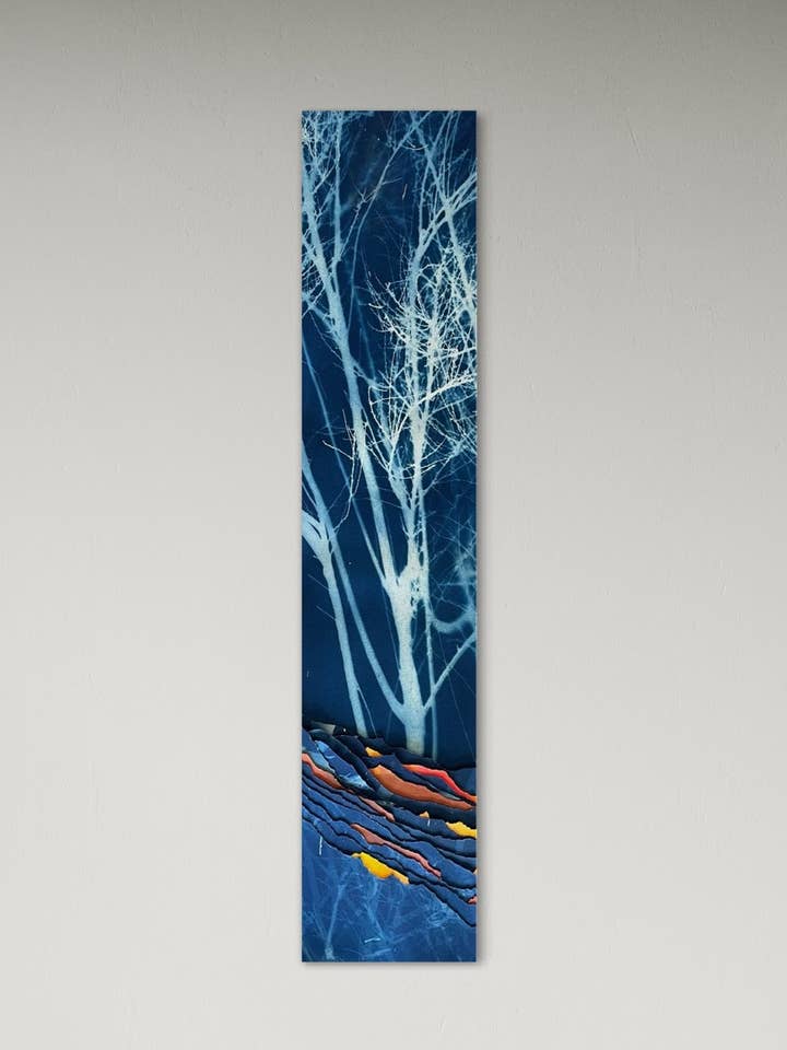 Obra de arte original Harmonia I – Cianotipia e pigmentos por atacado de Murmure bleu