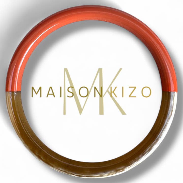 MAISON KIZO - Wholesale Bangle Bracelet - Brick orange lacquered buffalo horn bangle
