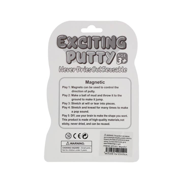 Cap Zone - Wholesale Putty/Slime - Kids - Magnetic Exciting Silly Putty Jar - 12 pcs