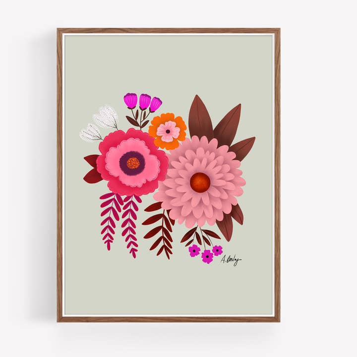 Awaken - floral illustration print for wholesale by Annie Bailey Art