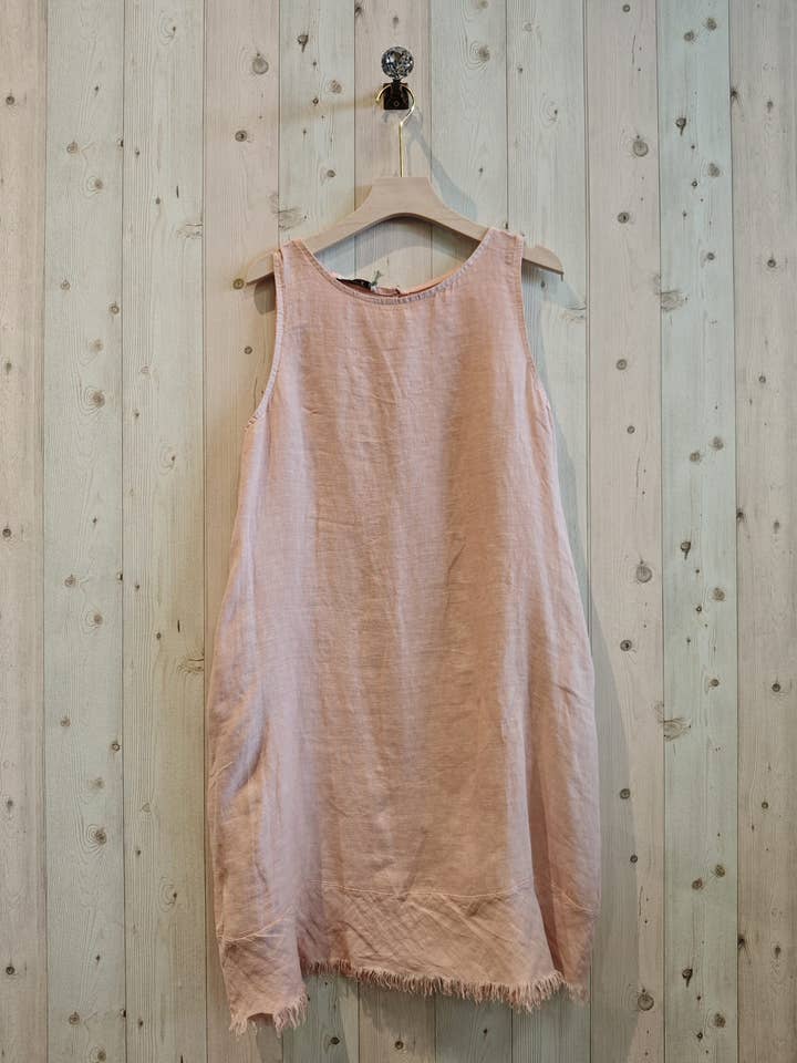 REF 72322 KLEID MIT FRANSEN 100% LEINEN für den Großhandel von Linen & More