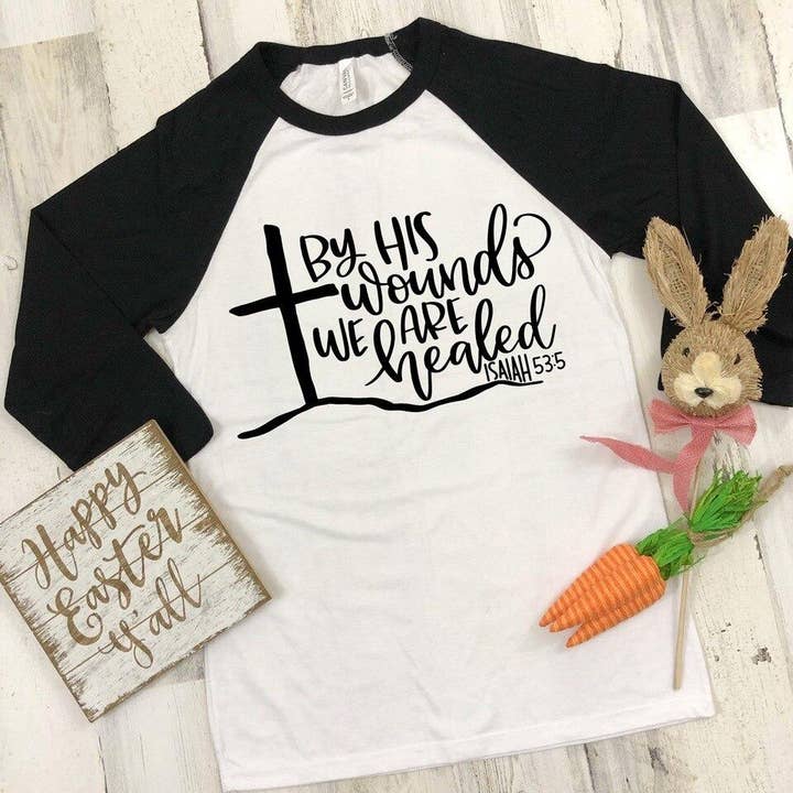 Door zijn wonden zijn wij genezen Enkele kleur (Volwassene) voor wholesale door Heat Transfer Hub