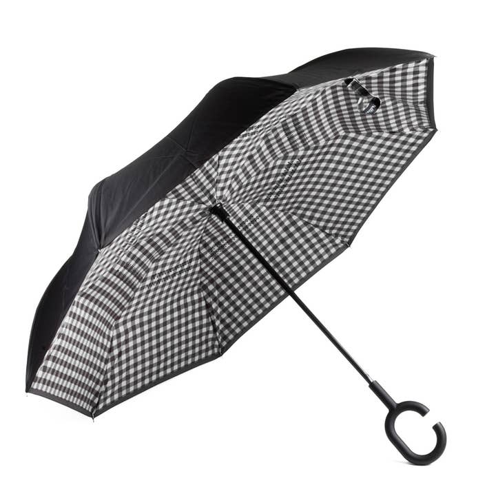 Selini New York - Wholesale Umbrella - Unisex - Inverted Gingham Checkered Umbrella