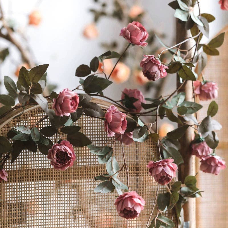 Rustic Reach - Wholesale Artificial Flowers - Artificial Small Peony Flower Vine 65" Long7