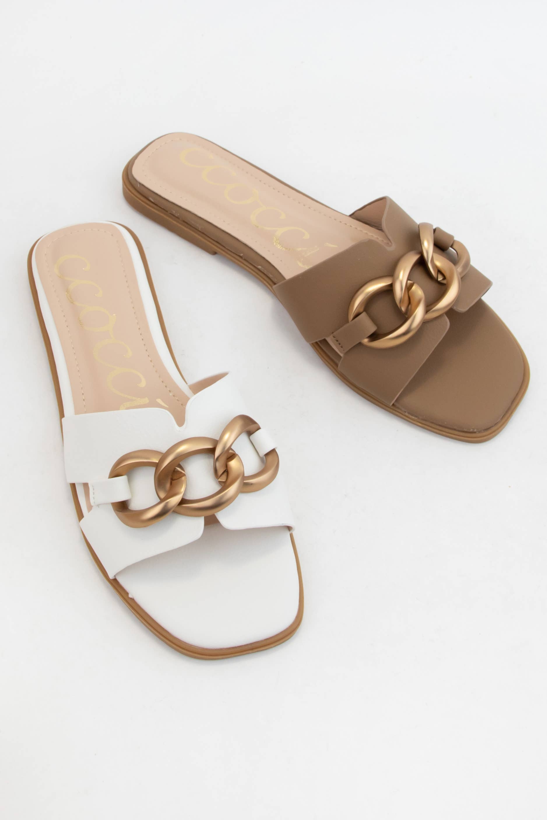 CCOCCI - Wholesale Sandals - Women's - BRONZE BOLD CHAIN H-SHAPED SANDAL8