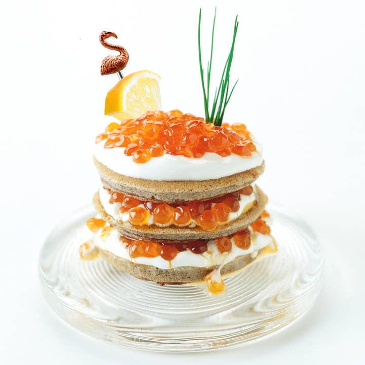 Oggi - Wholesale Cocktail Pick - Cocktail Picks 8 pc Flamingo Handle Metal - 4.5" / 11.5 cm4