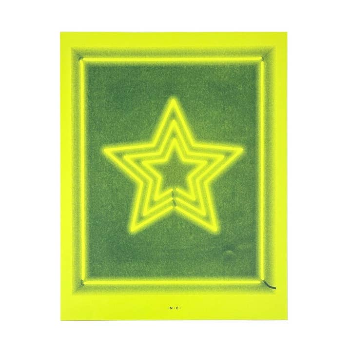 Étoile Néon Brillants - Impression d'Art Risograph pour la vente par Next Chapter Studio