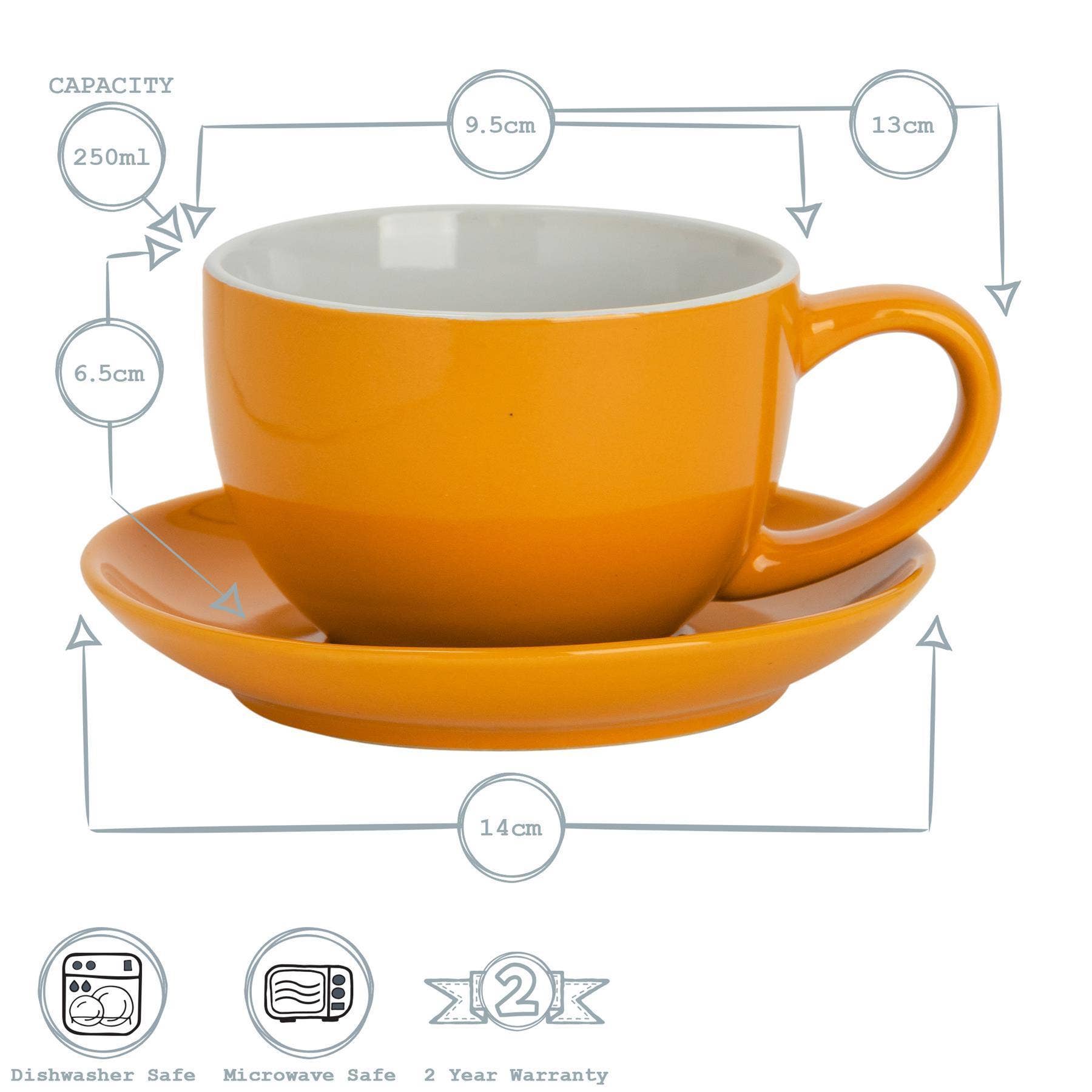 Rinkit Ltd - Vente Tasse à café/thé - Argon Tableware Tasse à cappuccino colorée - Jaune - 250 ml2