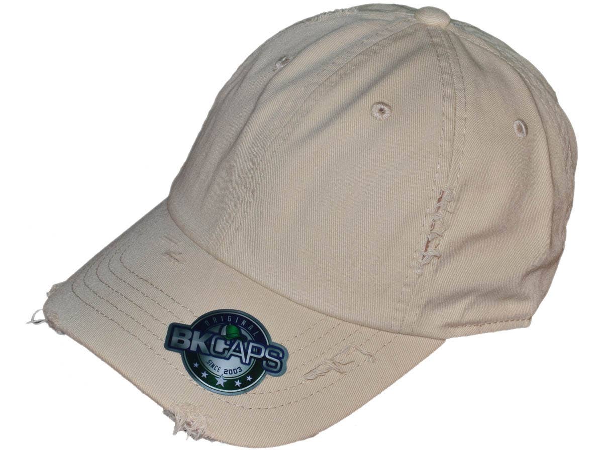 Buck Wholesale - Vendita all'ingrosso Cappellino da baseball - Unisex - Cappello vintage da papà, in cotone di alta qualità, a basso profilo, strappato1
