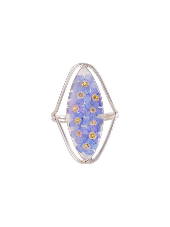 Anillo Marquesa con Flores Nomeolvides para venta al por mayor de Fresh Jewelry Co