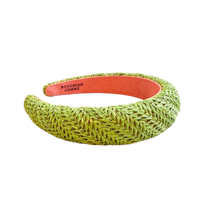 BOHEMIAN GEMME - Venta al por mayor Cinta para el pelo - Mujer - Diadema delgada de rafia verde
