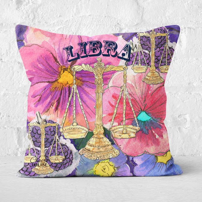 Cojín del zodiaco Libra Scales para venta al por mayor de Claire Louise
