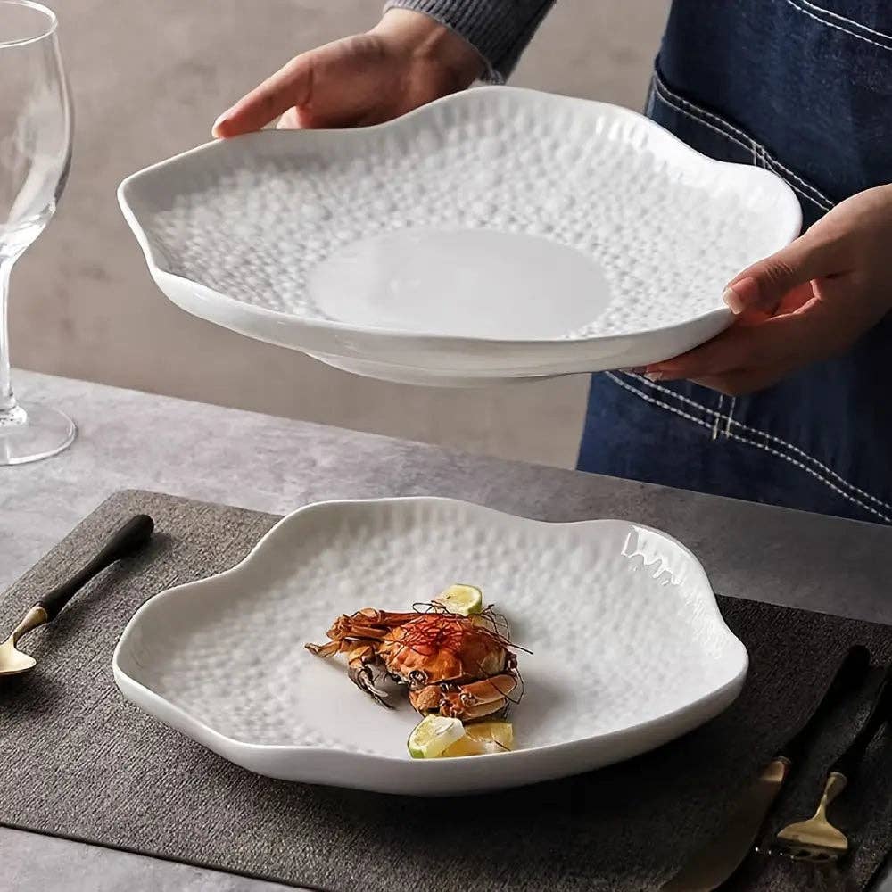 Huis Van Merken - Wholesale Dinner Plate - 1pc Unique Ceramic Dinner Plate - Irregular French Foie Gras Design1