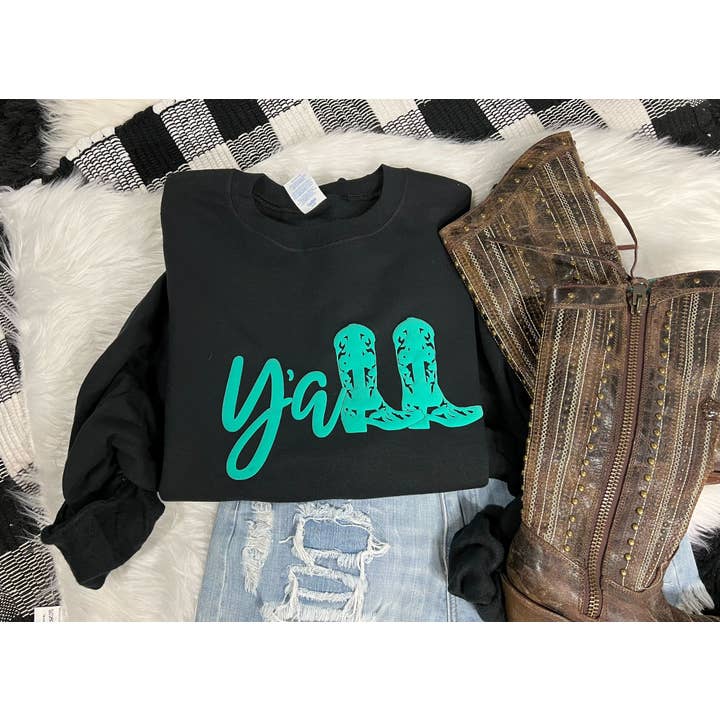 Y’all Puff Sweatshirt for wholesale by MidWest Tees