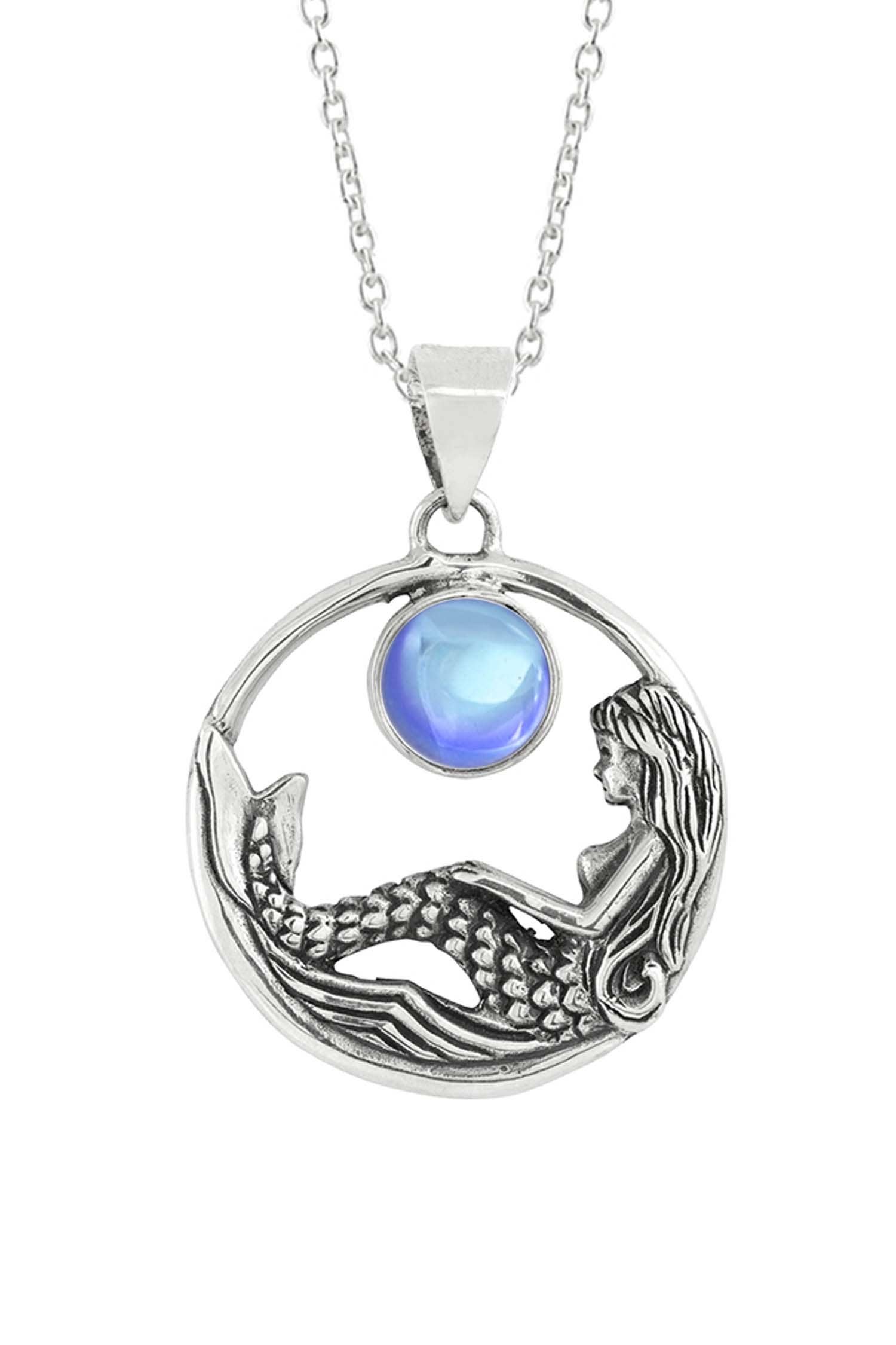 LeightWorks - Wholesale Pendant/Charm Necklace - Mermaid Pendant Sterling Silver Crystal Jewelry Sea Necklace