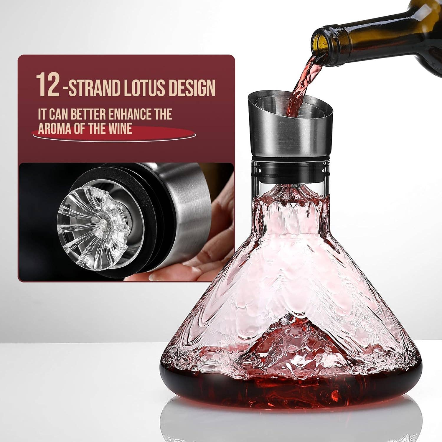 VIGOR – Engroshandel Karaffel – Isbjerg Vinkaraffel, Rødvinskaraffel med indbygget iltning3