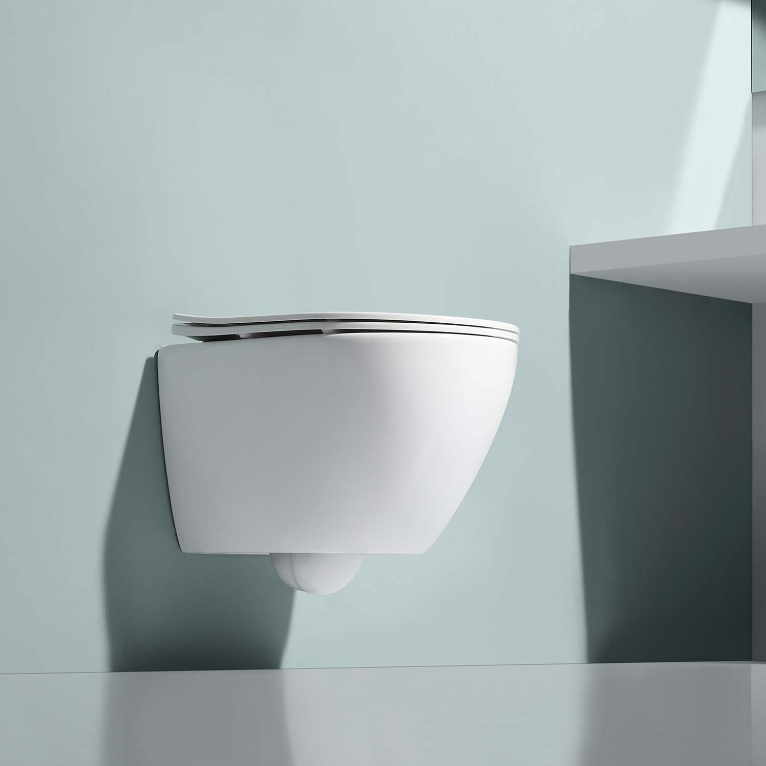 Stilform Handels GmbH - Vente Ensemble d'accessoires pour salle de bain - Toilettes suspendues sans rebord Soho 3.0 blanc brillant avec chasse Whirlflush Tornado et siège super fin15