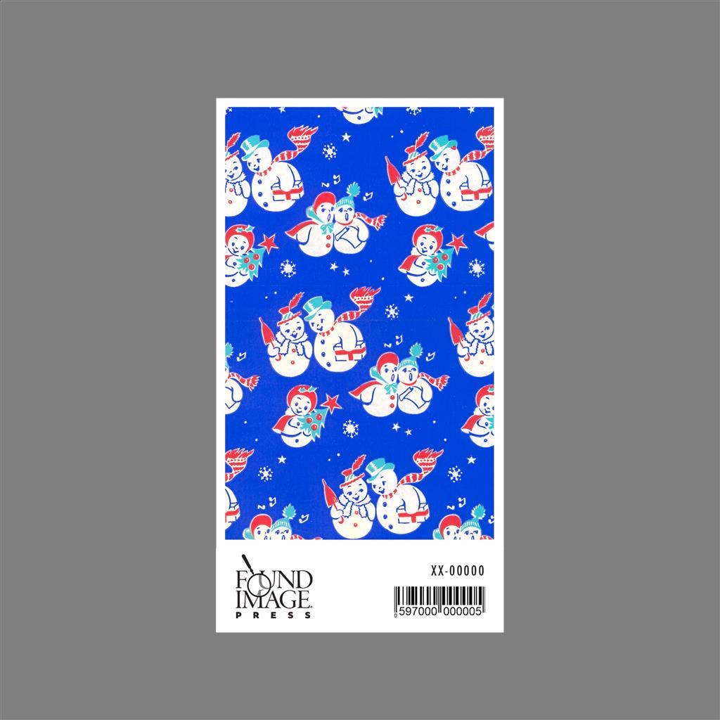 Found Image Press – Adesivo por atacado – Autocolante MC-173 Bonecos de Neve Papel de Embrulho de Natal1