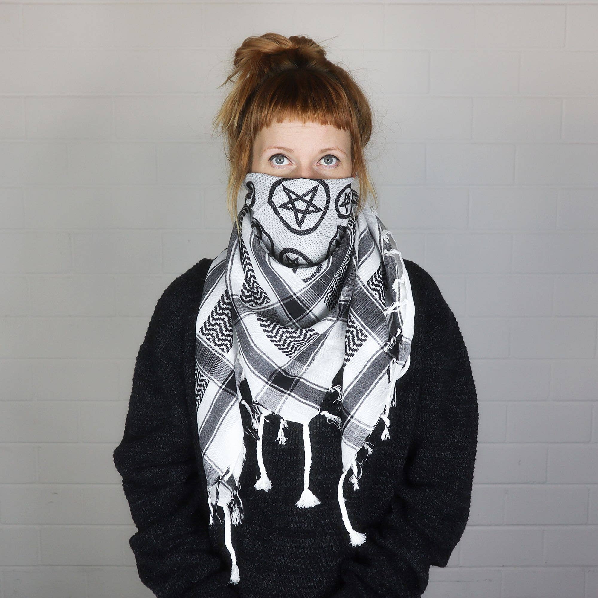 Tribal Trade GmbH – wholesale Scarf – Unisex – Palituch - Pentagram White - Black - Kufiya PLO cloth7