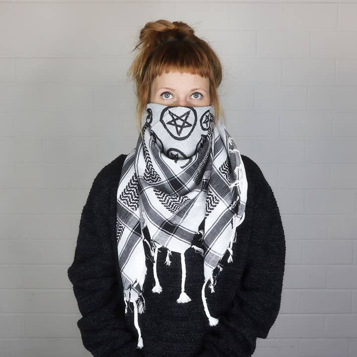 Tribal Trade GmbH – wholesale Scarf – Unisex – Palituch - Pentagram White - Black - Kufiya PLO cloth7