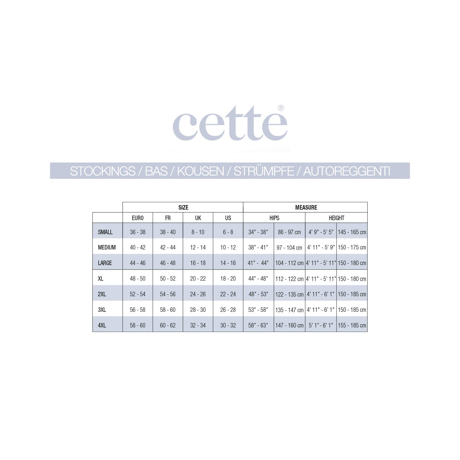 Cette - Wholesale Stockings - Women's - Opaque Hold Ups, Sizes up to 4XL, Stockings, Stay Up Tights3