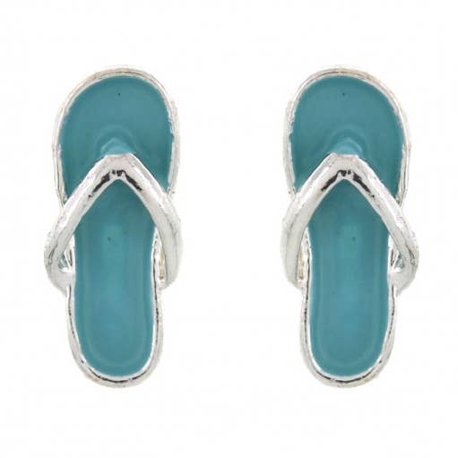 FR2468 Turkis Flip Flop Metal Stud Post øreringe for engroshandel hos 0011 PREMIERE