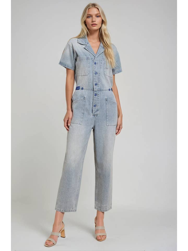 DENIM LEVE MACACÃO UTILITÁRIO EM JEANS RÍGIDO 4312RIA   para venda a revendedores na Faire0