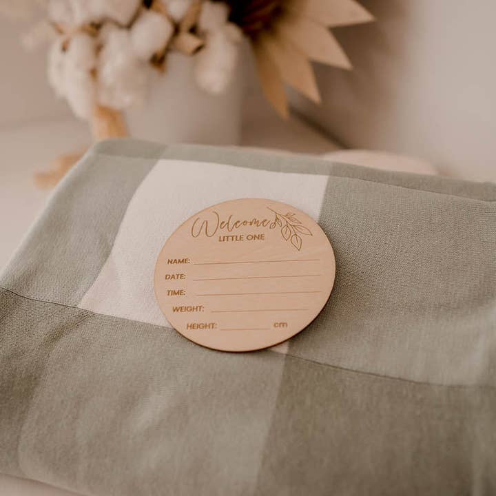 Disco di annuncio di benvenuto Little One per la vendita all'ingrosso da parte di SNUGGLY JACKS