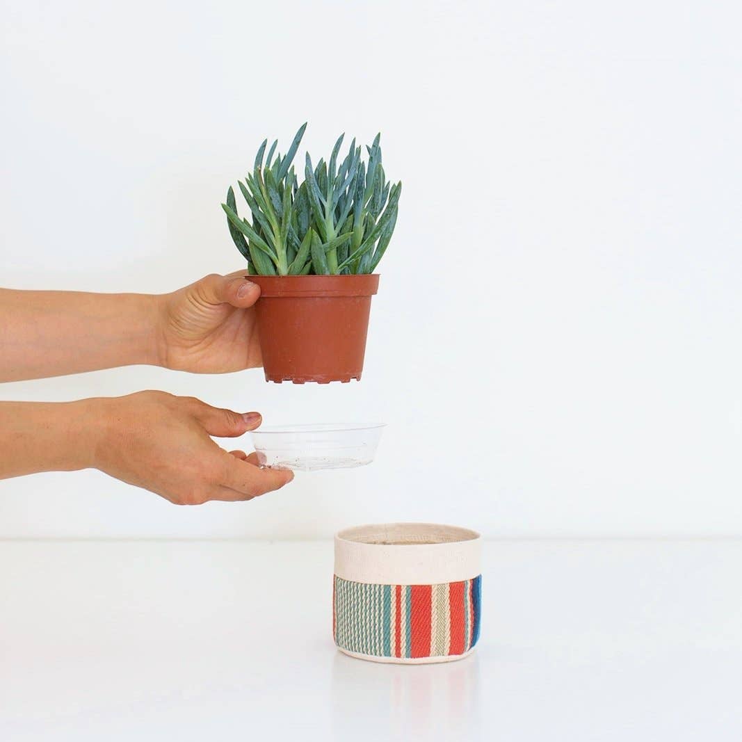 Good Company Wares – Großhandel Pflanzenampel – Pflanzgefäß aus natürlichem Segeltuch, mittelgroß, Orange2