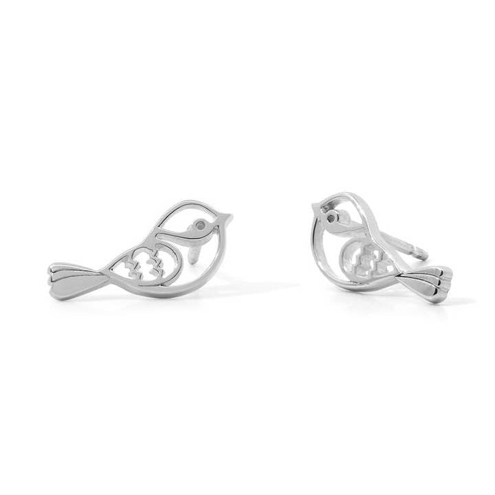Robin Bird Outline Earring Studs (ES 2779) for wholesale by Boma Jewelry