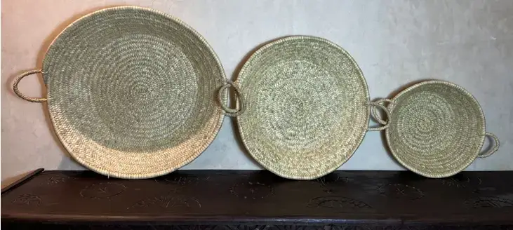 Melecraft – wholesale Decorative tray – Palm Leaf Trays - Moroccan Handmade Wicker Basket7
