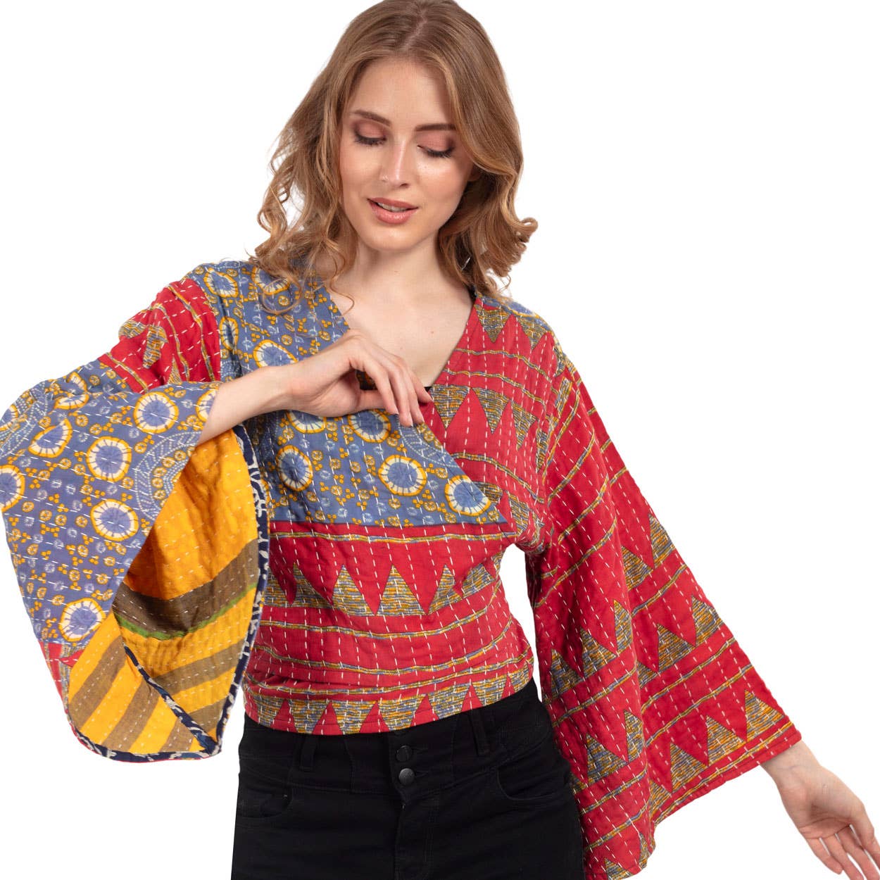 Sevya Handmade - Wholesale Blouse - Women's - Reversible Kantha Butterfly Top 8