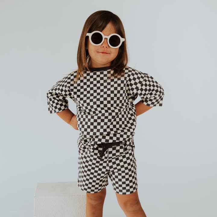RAGS - Wholesale T-shirt – Kids - Drop Shoulder Kids Tee - Mini Check2