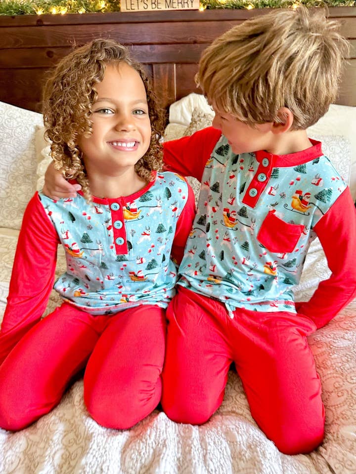 Pijama ligero de Papá Noel para niños pequeños para venta al por mayor de Twinflower Creations