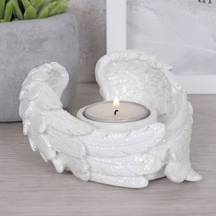 Something Different Wholesale - Wholesale Candle Holder - Glitter Angel Wing Candle Holder