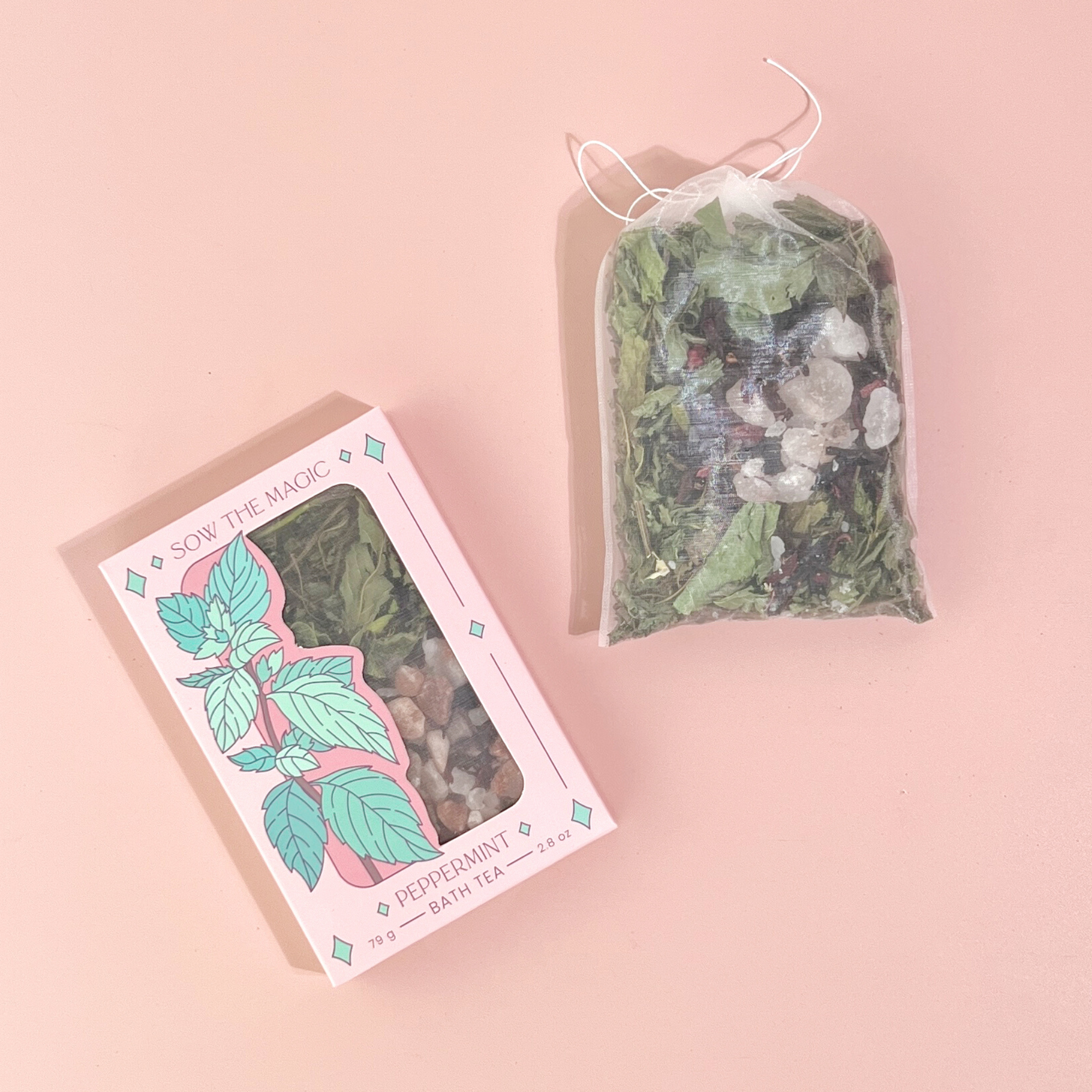 Sow the Magic – Leite/Sais de banho por atacado – Caixa de Chá de Banho Botânico Peppermint Bliss6