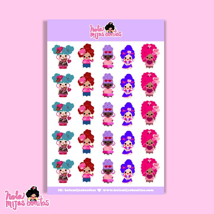 Foglio adesivo piccolo Hola Mijas Bonitas VDAY per la vendita all'ingrosso da parte di Hola Mijas Bonitas