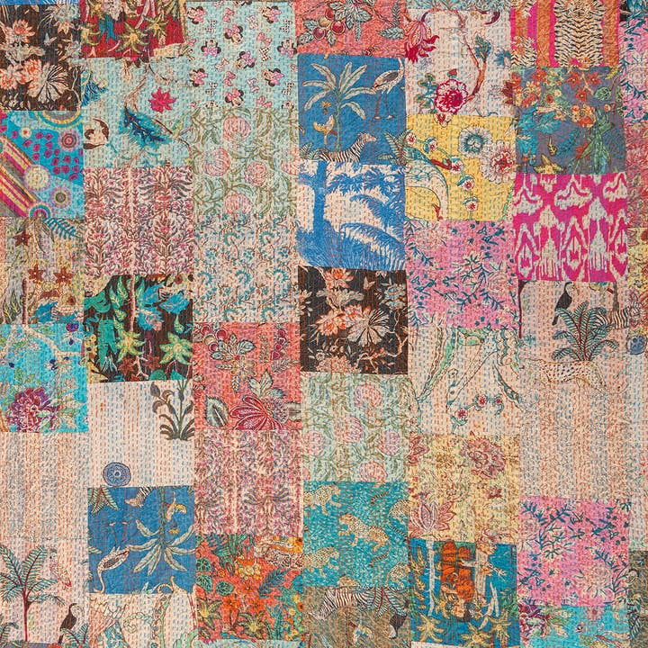 Ian Snow Ltd - Wholesale Throw blanket - Lola Patchwork Kantha Bed Throw9