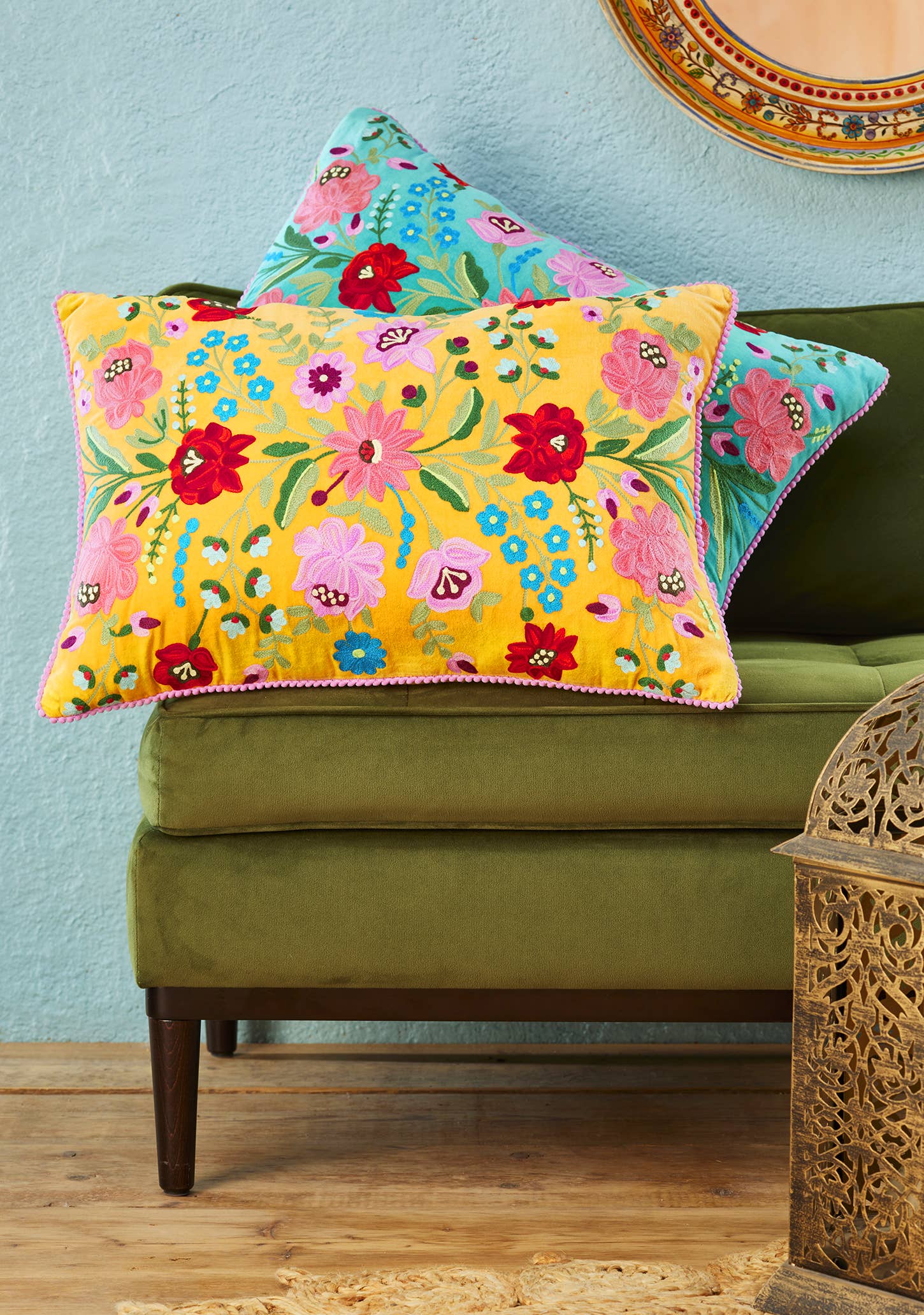 Namaste – wholesale Throw pillow cover – Rajkamal Velvet Cushion Cover1