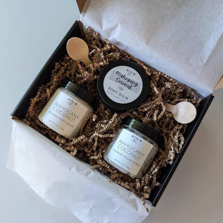 Beachy Bubbles Bath Co - Wholesale Bath & Body Set - Men's - Mahogany Coconut Men's Skin Care Set 1