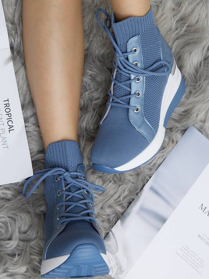 LADY GLORY - Wholesale Athletic Sneakers - Women's - Women's wedge sock sneakers14