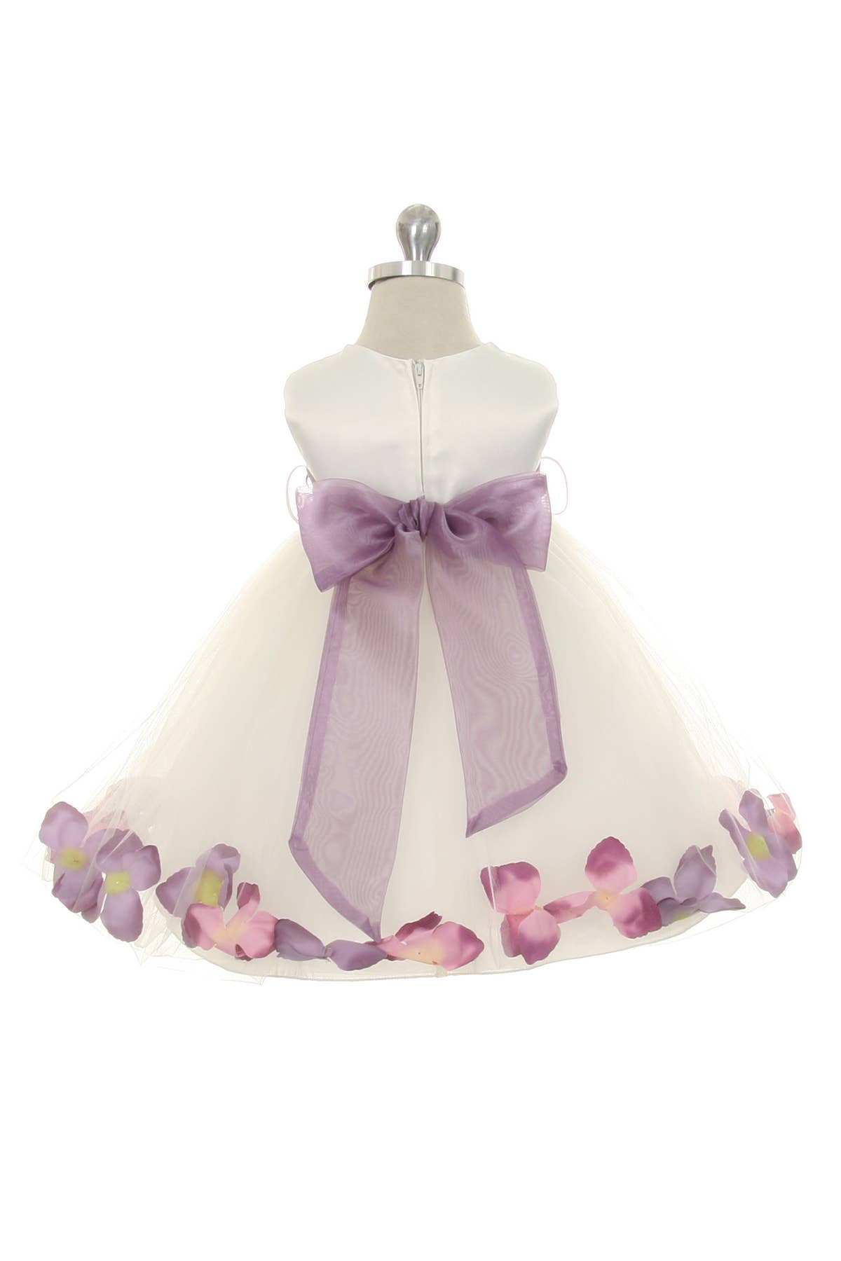 Kid's Dream - Wholesale Dress - Baby - Satin Flower Petal Baby Dress with Organza Sash13