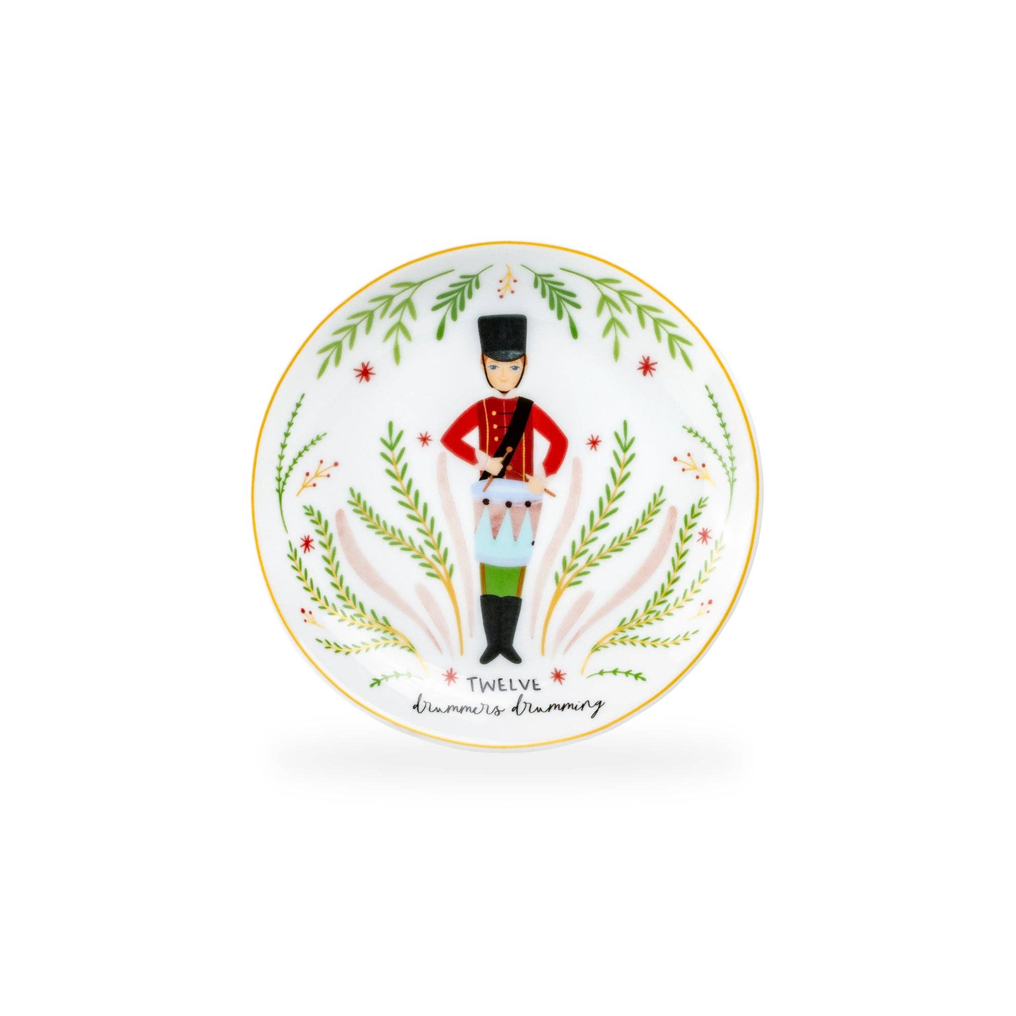 Grace Teaware - Wholesale Appetizer Serveware - 12 Days of Christmas Fine Porcelain Appetizer Plate Set - Metal Rack Version17