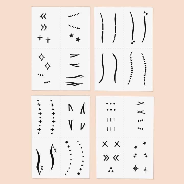 INKED by Dani - Wholesale Temporary Tattoo - Face Tats Temporary Tattoo Pack12